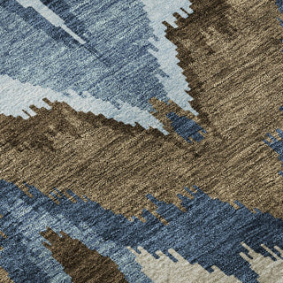 Piper Looms Mayfield Ikat AMF743 Blue Machine Washable Area Rug Swatch Image