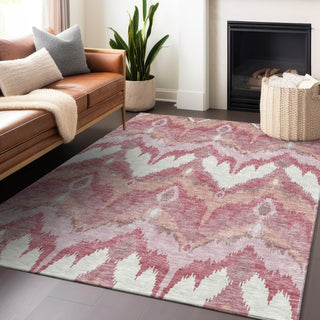 Piper Looms Mayfield Ikat AMF743 Blush Machine Washable Area Rug Lifestyle Image Feature