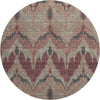 Piper Looms Mayfield Ikat AMF743 Burgundy Machine Washable Area Rug Round Main Image