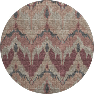 Piper Looms Mayfield Ikat AMF743 Burgundy Machine Washable Area Rug Round Main Image