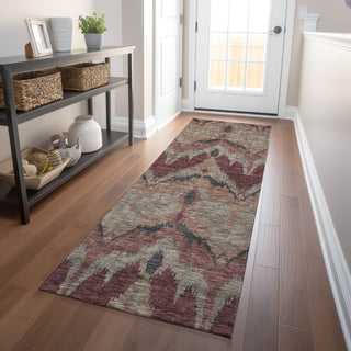 Piper Looms Mayfield Ikat AMF743 Burgundy Machine Washable Area Rug Runner Lifestyle Image Feature