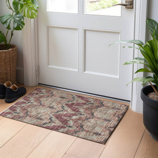 Piper Looms Mayfield Ikat AMF743 Burgundy Machine Washable Area Rug Scatter Lifestyle Image Feature