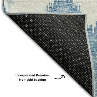 Piper Looms Mayfield Ikat AMF743 Denim Machine Washable Area Rug Backing Image