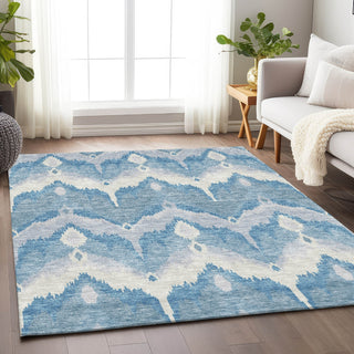 Piper Looms Mayfield Ikat AMF743 Denim Machine Washable Area Rug Lifestyle Image Feature