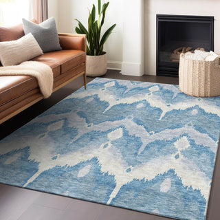 Piper Looms Mayfield Ikat AMF743 Denim Machine Washable Area Rug Lifestyle Image Feature