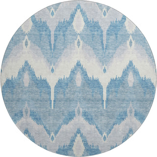 Piper Looms Mayfield Ikat AMF743 Denim Machine Washable Area Rug Round Main Image