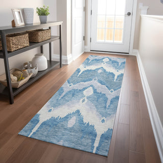 Piper Looms Mayfield Ikat AMF743 Denim Machine Washable Area Rug Runner Lifestyle Image Feature