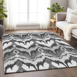 Piper Looms Mayfield Ikat AMF743 Gray Machine Washable Area Rug Lifestyle Image Feature
