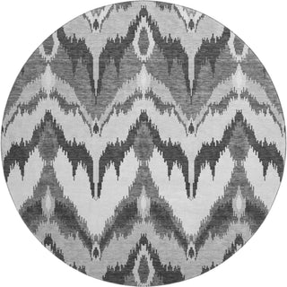 Piper Looms Mayfield Ikat AMF743 Gray Machine Washable Area Rug Round Main Image