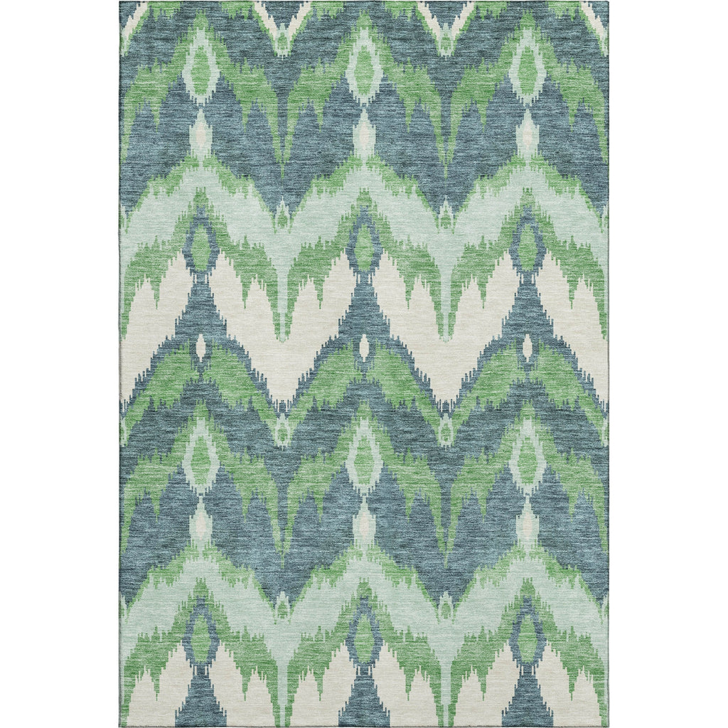 Piper Looms Mayfield Ikat AMF743 Green Machine Washable Area Rug main image