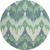Piper Looms Mayfield Ikat AMF743 Green Machine Washable Area Rug Round Main Image