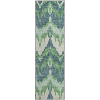 Piper Looms Mayfield Ikat AMF743 Green Machine Washable Area Rug Runner Main Image