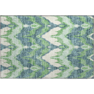 Piper Looms Mayfield Ikat AMF743 Green Machine Washable Area Rug Scatter Main Image