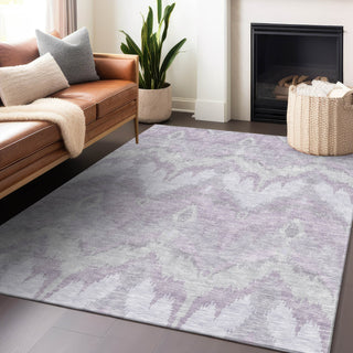 Piper Looms Mayfield Ikat AMF743 Lavender Machine Washable Area Rug Lifestyle Image Feature