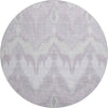 Piper Looms Mayfield Ikat AMF743 Lavender Machine Washable Area Rug Round Main Image