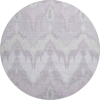 Piper Looms Mayfield Ikat AMF743 Lavender Machine Washable Area Rug Round Main Image