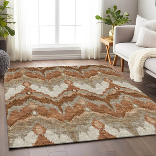Piper Looms Mayfield Ikat AMF743 Paprika Machine Washable Area Rug Lifestyle Image Feature
