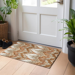 Piper Looms Mayfield Ikat AMF743 Paprika Machine Washable Area Rug Scatter Lifestyle Image Feature