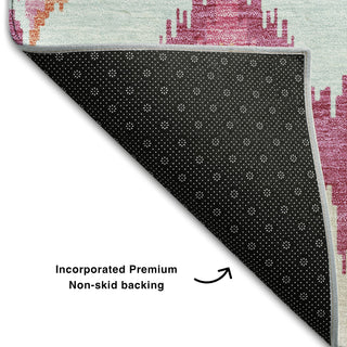 Piper Looms Mayfield Ikat AMF743 Pink Machine Washable Area Rug Backing Image