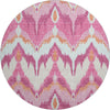 Piper Looms Mayfield Ikat AMF743 Pink Machine Washable Area Rug Round Main Image