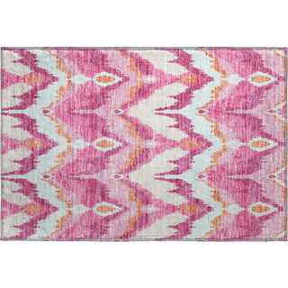 Piper Looms Mayfield Ikat AMF743 Pink Machine Washable Area Rug Scatter Main Image