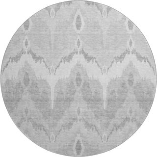 Piper Looms Mayfield Ikat AMF743 Silver Machine Washable Area Rug Round Main Image