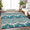 Piper Looms Mayfield Ikat AMF743 Teal Machine Washable Area Rug Lifestyle Image Feature