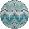 Piper Looms Mayfield Ikat AMF743 Teal Machine Washable Area Rug Round Main Image