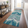Piper Looms Mayfield Ikat AMF743 Teal Machine Washable Area Rug Runner Lifestyle Image Feature