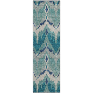 Piper Looms Mayfield Ikat AMF743 Teal Machine Washable Area Rug Runner Main Image