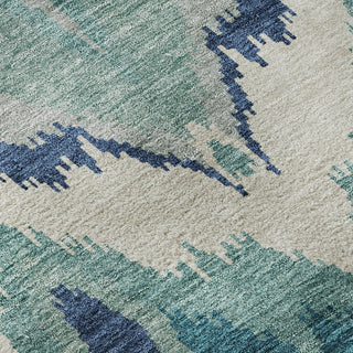Piper Looms Mayfield Ikat AMF743 Teal Machine Washable Area Rug Swatch Image