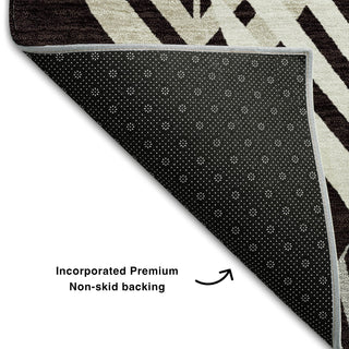Piper Looms Mayfield Floral AMF744 Black Machine Washable Area Rug Backing Image