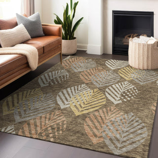 Piper Looms Mayfield Floral AMF744 Chocolate Machine Washable Area Rug Lifestyle Image Feature