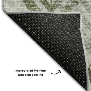 Piper Looms Mayfield Floral AMF744 Gray Machine Washable Area Rug Backing Image
