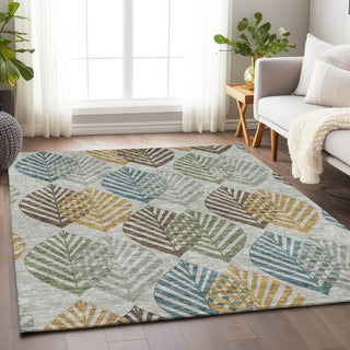 Piper Looms Mayfield Floral AMF744 Gray Machine Washable Area Rug Lifestyle Image Feature