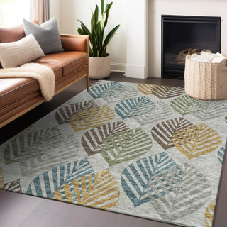 Piper Looms Mayfield Floral AMF744 Gray Machine Washable Area Rug Lifestyle Image Feature