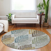 Piper Looms Mayfield Floral AMF744 Gray Machine Washable Area Rug Round Lifestyle Image Feature