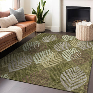 Piper Looms Mayfield Floral AMF744 Olive Machine Washable Area Rug Lifestyle Image Feature