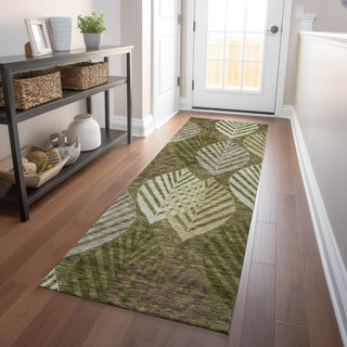Piper Looms Mayfield Floral AMF744 Olive Machine Washable Area Rug Runner Lifestyle Image Feature