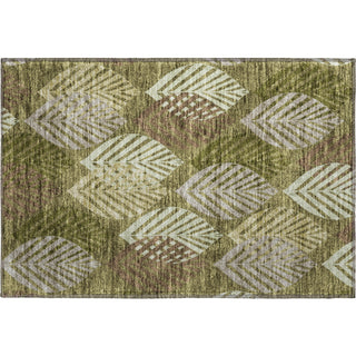 Piper Looms Mayfield Floral AMF744 Olive Machine Washable Area Rug Scatter Main Image