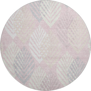 Piper Looms Mayfield Floral AMF744 Pink Machine Washable Area Rug Round Main Image