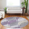 Piper Looms Mayfield Floral AMF744 Purple Machine Washable Area Rug Round Lifestyle Image Feature