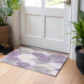 Piper Looms Mayfield Floral AMF744 Purple Machine Washable Area Rug Scatter Lifestyle Image Feature