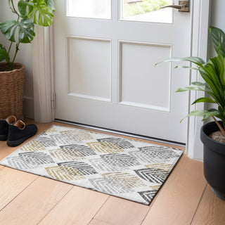 Piper Looms Mayfield Floral AMF744 Silver Machine Washable Area Rug Scatter Lifestyle Image Feature