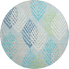 Piper Looms Mayfield Floral AMF744 Teal Machine Washable Area Rug Round Main Image