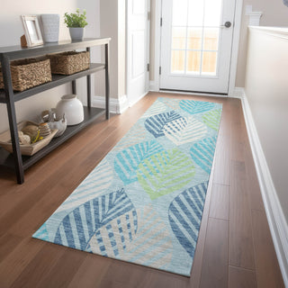 Piper Looms Mayfield Floral AMF744 Teal Machine Washable Area Rug Runner Lifestyle Image Feature
