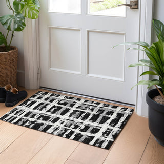 Piper Looms Mayfield Stripes AMF745 Black Machine Washable Area Rug Scatter Lifestyle Image Feature