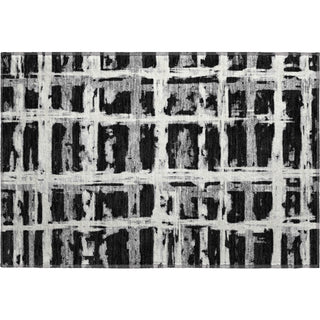 Piper Looms Mayfield Stripes AMF745 Black Machine Washable Area Rug Scatter Main Image