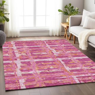 Piper Looms Mayfield Stripes AMF745 Blush Machine Washable Area Rug Lifestyle Image Feature