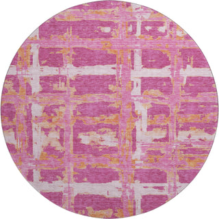 Piper Looms Mayfield Stripes AMF745 Blush Machine Washable Area Rug Round Main Image
